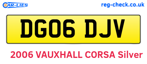 DG06DJV are the vehicle registration plates.