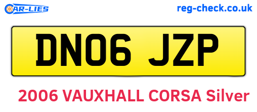 DN06JZP are the vehicle registration plates.