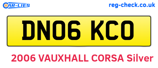 DN06KCO are the vehicle registration plates.