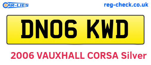 DN06KWD are the vehicle registration plates.