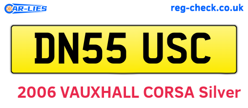 DN55USC are the vehicle registration plates.