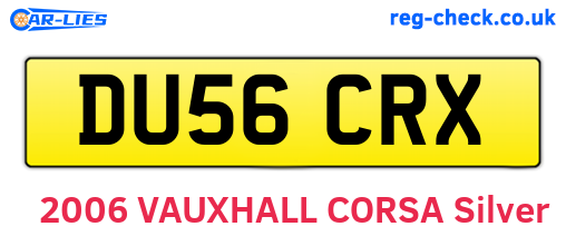 DU56CRX are the vehicle registration plates.