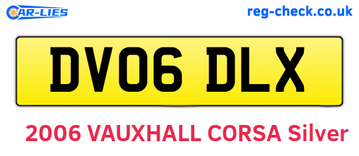 DV06DLX are the vehicle registration plates.