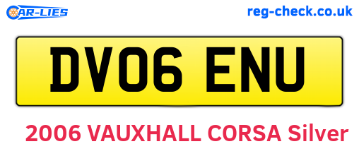 DV06ENU are the vehicle registration plates.
