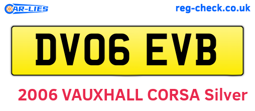 DV06EVB are the vehicle registration plates.
