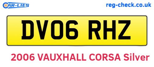 DV06RHZ are the vehicle registration plates.