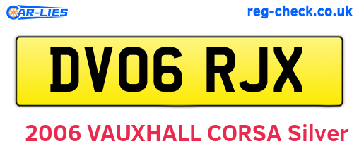DV06RJX are the vehicle registration plates.