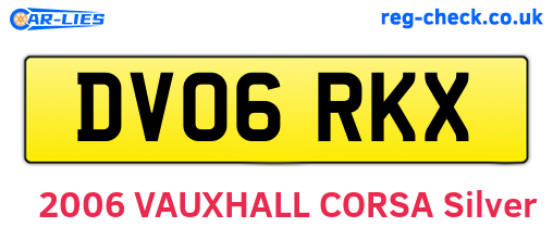 DV06RKX are the vehicle registration plates.