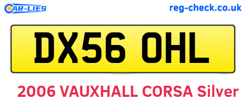 DX56OHL are the vehicle registration plates.