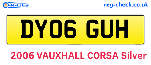 DY06GUH are the vehicle registration plates.