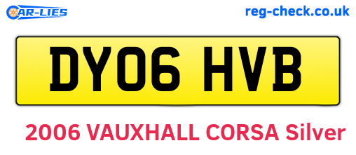 DY06HVB are the vehicle registration plates.