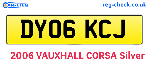 DY06KCJ are the vehicle registration plates.