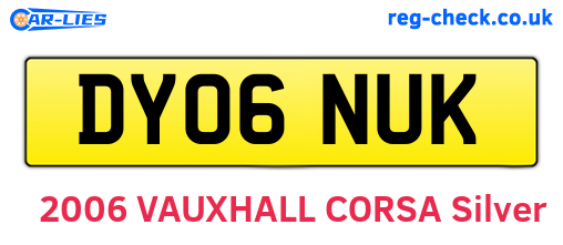 DY06NUK are the vehicle registration plates.