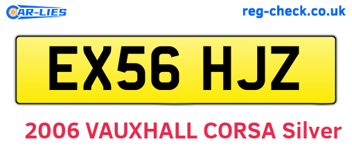 EX56HJZ are the vehicle registration plates.