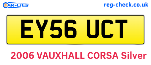 EY56UCT are the vehicle registration plates.