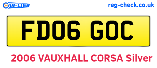 FD06GOC are the vehicle registration plates.