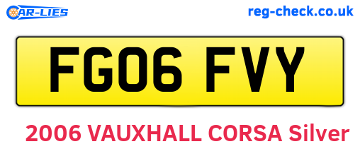 FG06FVY are the vehicle registration plates.