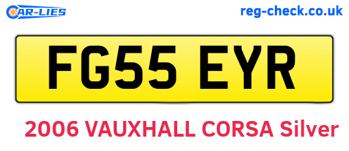 FG55EYR are the vehicle registration plates.