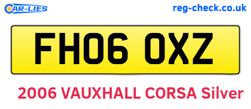 FH06OXZ are the vehicle registration plates.
