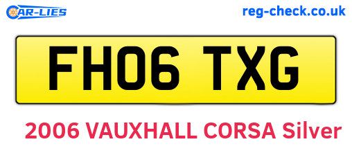 FH06TXG are the vehicle registration plates.