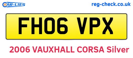 FH06VPX are the vehicle registration plates.