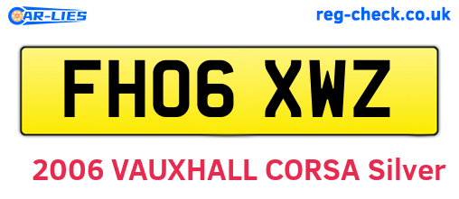 FH06XWZ are the vehicle registration plates.