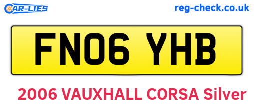 FN06YHB are the vehicle registration plates.