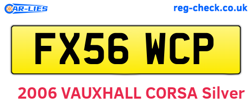 FX56WCP are the vehicle registration plates.