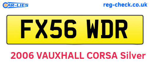 FX56WDR are the vehicle registration plates.
