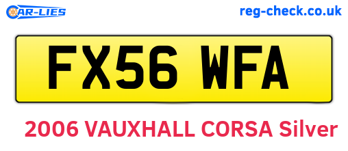 FX56WFA are the vehicle registration plates.