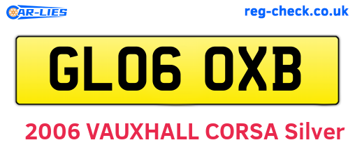 GL06OXB are the vehicle registration plates.