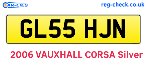 GL55HJN are the vehicle registration plates.