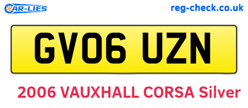 GV06UZN are the vehicle registration plates.