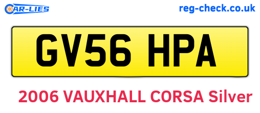 GV56HPA are the vehicle registration plates.