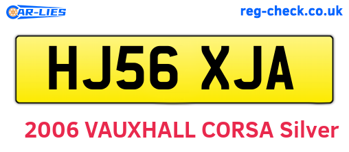 HJ56XJA are the vehicle registration plates.