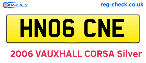 HN06CNE are the vehicle registration plates.