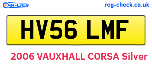 HV56LMF are the vehicle registration plates.