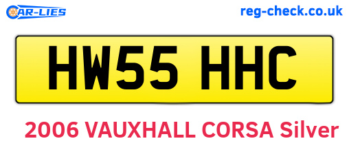 HW55HHC are the vehicle registration plates.