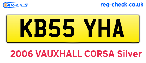 KB55YHA are the vehicle registration plates.