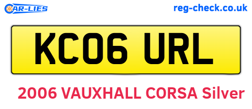 KC06URL are the vehicle registration plates.