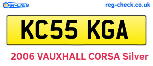 KC55KGA are the vehicle registration plates.