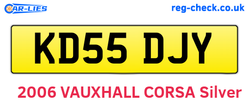 KD55DJY are the vehicle registration plates.