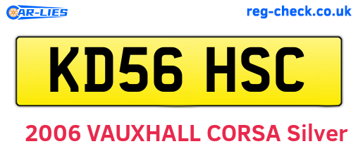 KD56HSC are the vehicle registration plates.