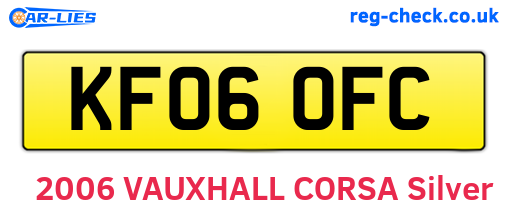 KF06OFC are the vehicle registration plates.