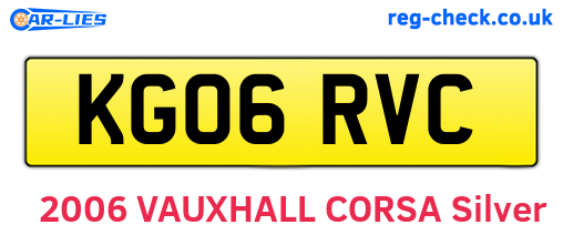 KG06RVC are the vehicle registration plates.