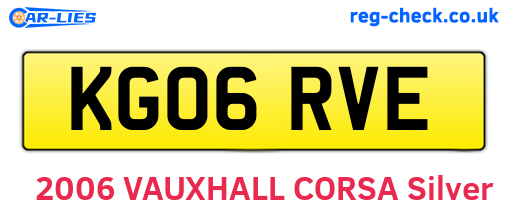 KG06RVE are the vehicle registration plates.