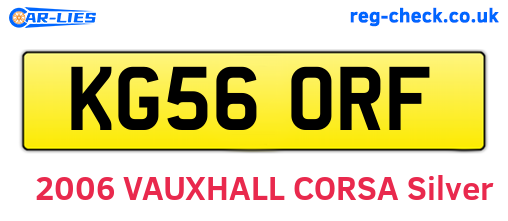 KG56ORF are the vehicle registration plates.