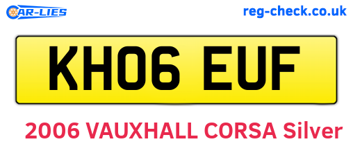 KH06EUF are the vehicle registration plates.