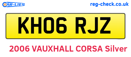 KH06RJZ are the vehicle registration plates.