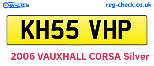KH55VHP are the vehicle registration plates.